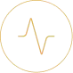 A yellow circle encloses a black circle with a yellow zigzag line resembling a heartbeat or electrical pulse in the center.
